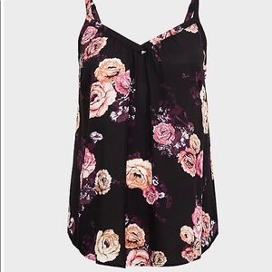 Torrid black floral swing cami